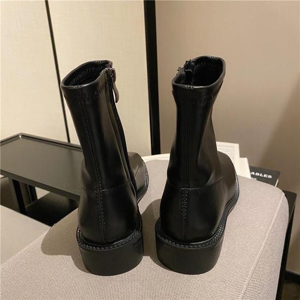 ソフトエコレザーショートブーツ 3859-画像10-韓国ファッション通販POPREA［ポップリア］