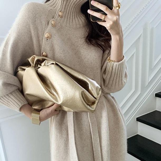 斜めボタンニットセータードレス 4244-画像10-韓国ファッション通販POPREA［ポップリア］