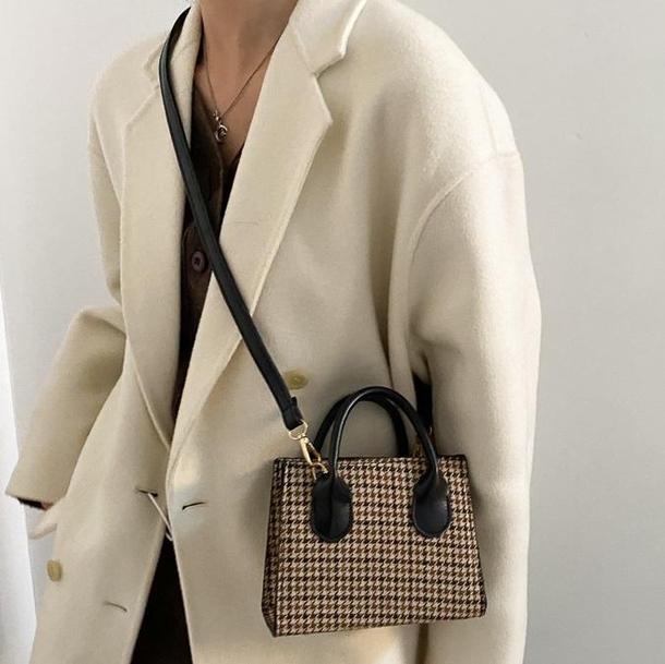 千鳥格子ショルダーバッグ 4222-画像10-韓国ファッション通販POPREA［ポップリア］