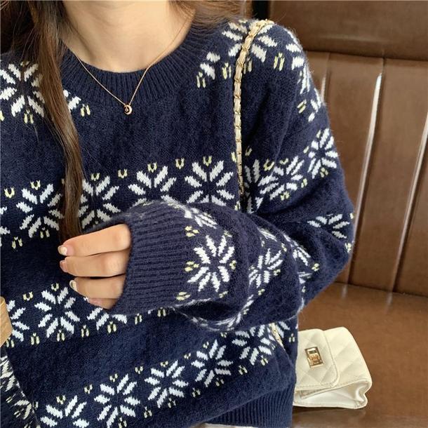 スノーフレークルーズニット 4208-画像11-韓国ファッション通販POPREA［ポップリア］