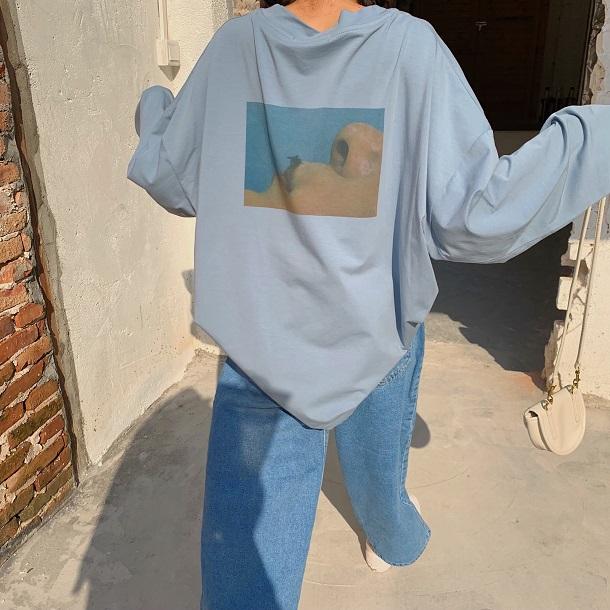 プリントルーズロンTee 3793-画像11-韓国ファッション通販POPREA［ポップリア］