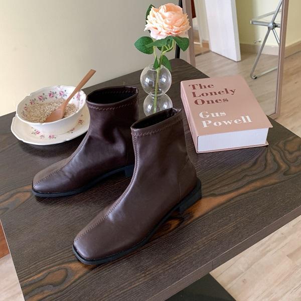 スクエアトゥショートブーツ 4183-画像11-韓国ファッション通販POPREA［ポップリア］