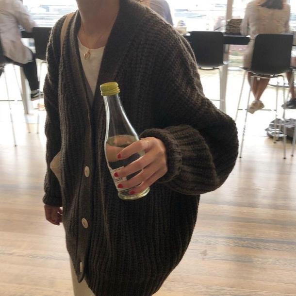 ルーズパフスリーブカーディガン 3946-画像11-韓国ファッション通販POPREA［ポップリア］