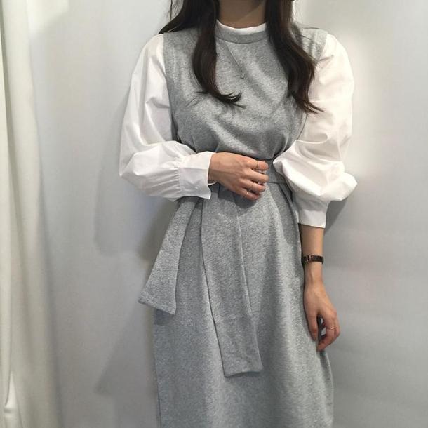 ウエストストラップレイヤード風ワンピ 3785-画像11-韓国ファッション通販POPREA［ポップリア］