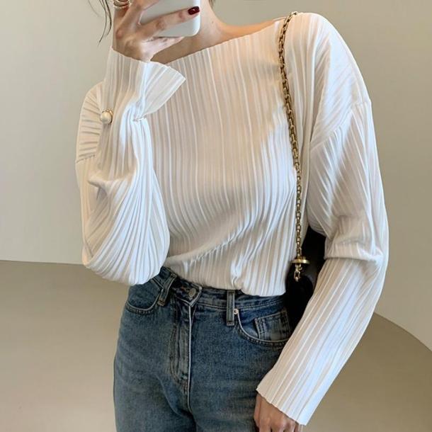 シックプリーツブラウス 4081-画像11-韓国ファッション通販POPREA［ポップリア］