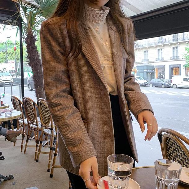 花刺繍のレース襟長袖トップ 4366-画像11-韓国ファッション通販POPREA［ポップリア］