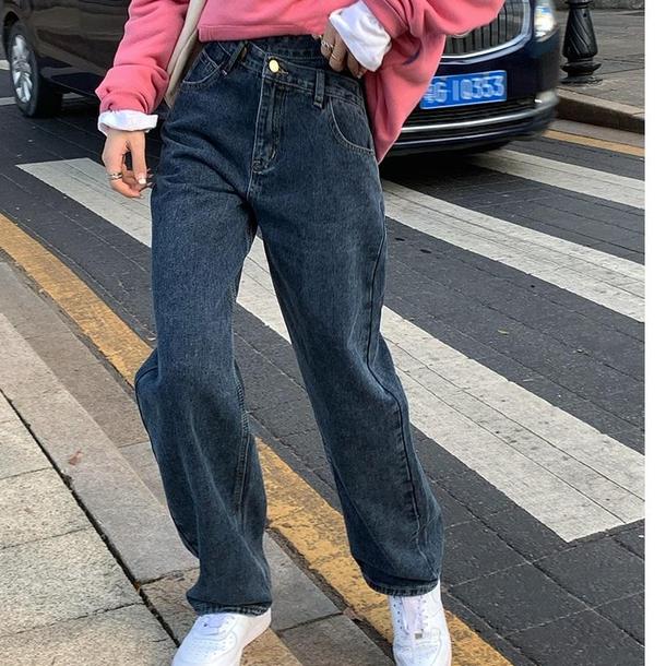 ウエストアシメデザインデニムパンツ 4088-画像11-韓国ファッション通販POPREA［ポップリア］