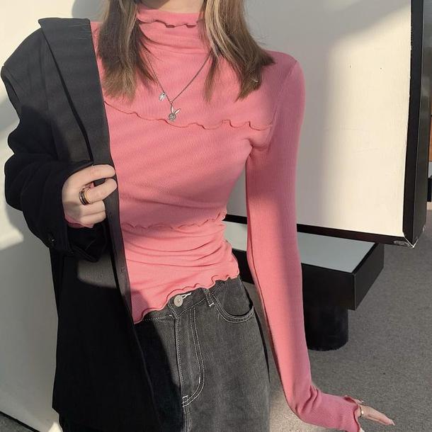 ウェーブフリルハイネックトップス 4404-画像11-韓国ファッション通販POPREA［ポップリア］