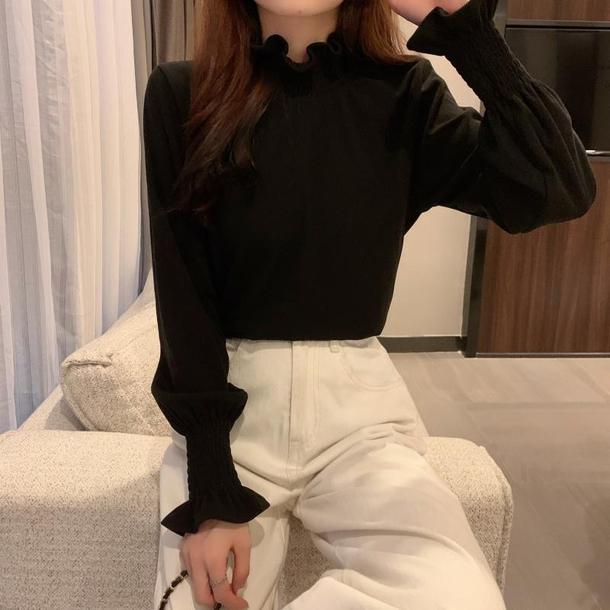 フリルフレアスリーブシャツ 4221-画像11-韓国ファッション通販POPREA［ポップリア］