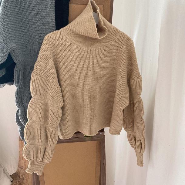 バブルスリーブショートニット 4115-画像12-韓国ファッション通販POPREA［ポップリア］