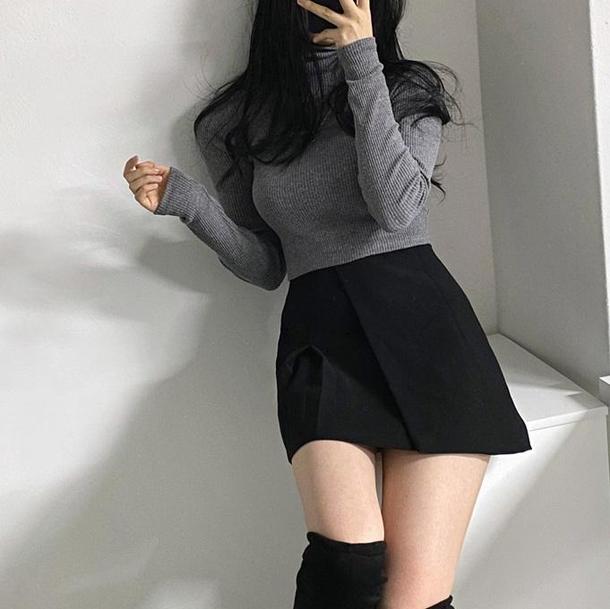 ハイネックストレッチリブニット 4113-画像12-韓国ファッション通販POPREA［ポップリア］