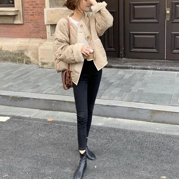 リバーシブルキルティングボアジャケット 3996-画像12-韓国ファッション通販POPREA［ポップリア］