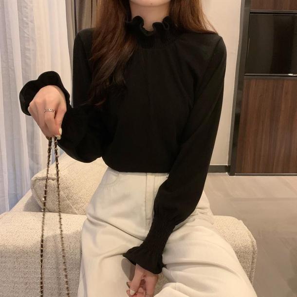 フリルフレアスリーブシャツ 4221-画像12-韓国ファッション通販POPREA［ポップリア］