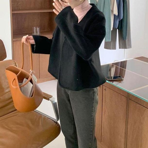 Vネックフレンチコート 4333-画像12-韓国ファッション通販POPREA［ポップリア］