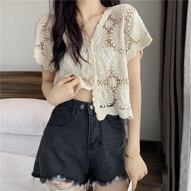 ビックフラワー刺繍カーディガン 4521-画像12-韓国ファッション通販POPREA［ポップリア］