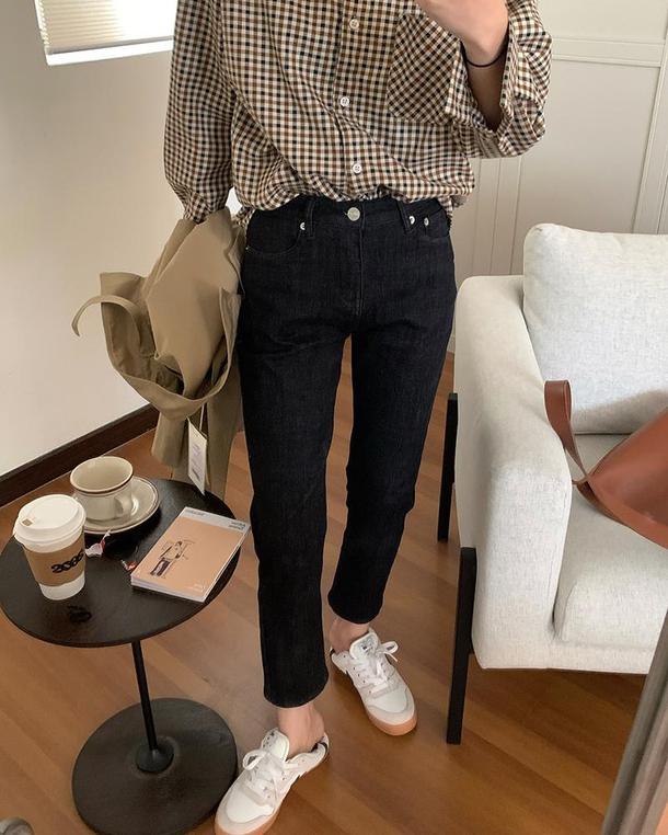 ブラックデニムストレートパンツ 4029-画像12-韓国ファッション通販POPREA［ポップリア］