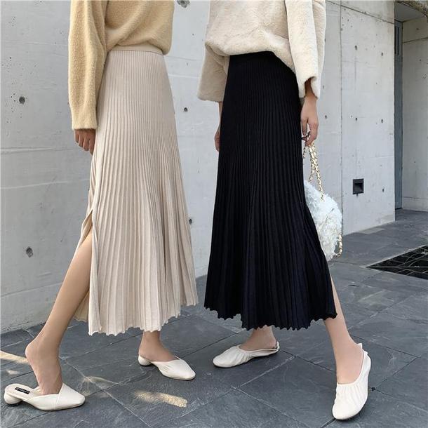 サイドスリットプリーツニットスカート 3901-画像12-韓国ファッション通販POPREA［ポップリア］