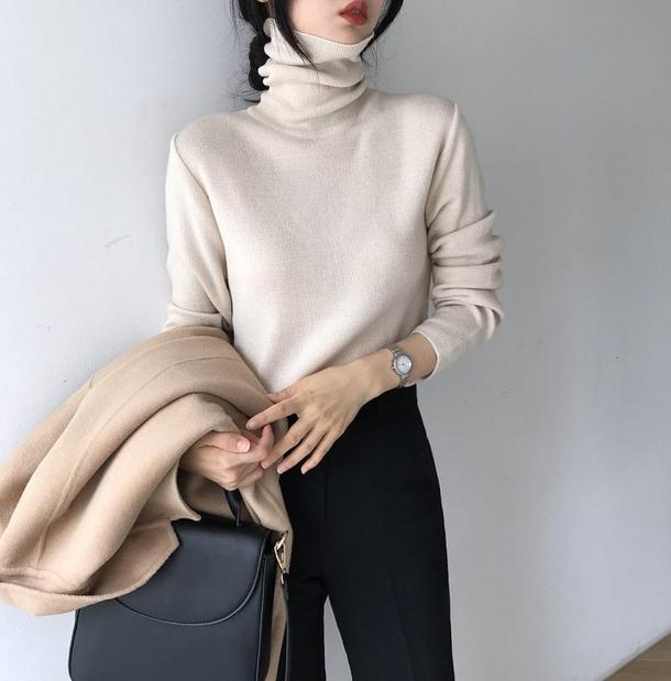 ハイネックソフトフィットニット 4067-画像13-韓国ファッション通販POPREA［ポップリア］