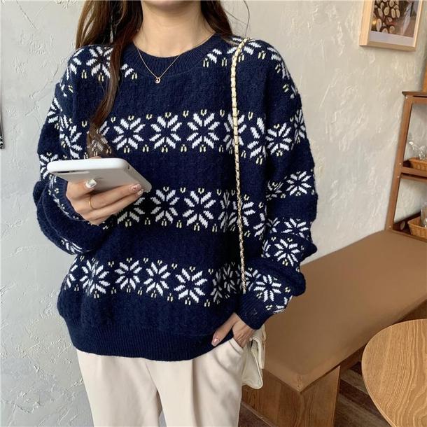 スノーフレークルーズニット 4208-画像13-韓国ファッション通販POPREA［ポップリア］