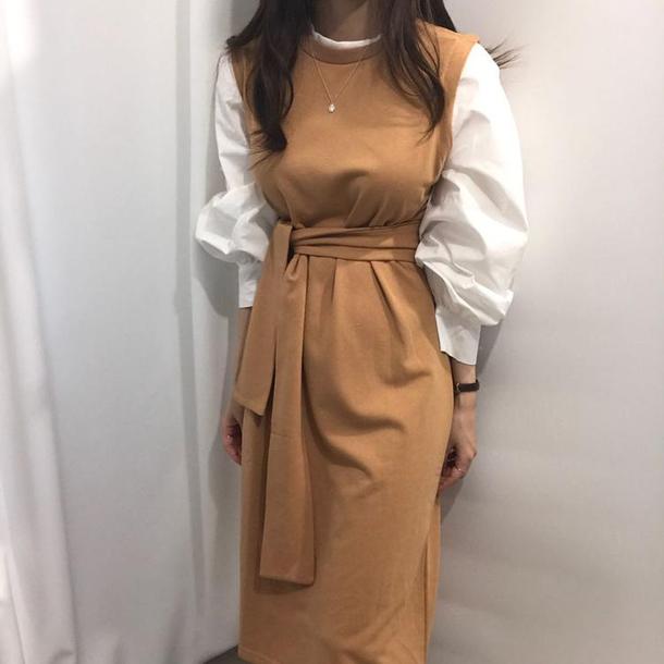 ウエストストラップレイヤード風ワンピ 3785-画像13-韓国ファッション通販POPREA［ポップリア］