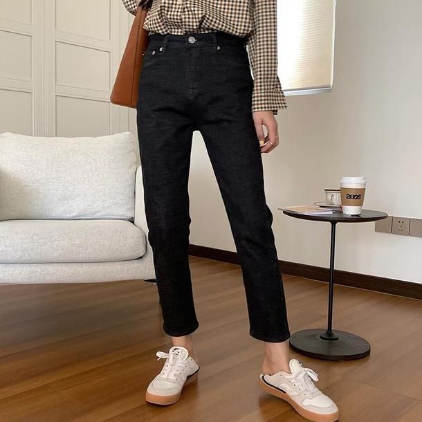 ブラックデニムストレートパンツ 4029-画像13-韓国ファッション通販POPREA［ポップリア］