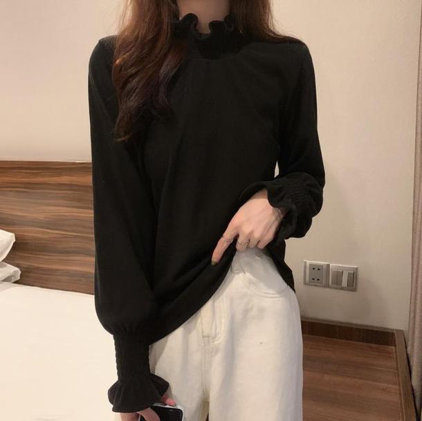 フリルフレアスリーブシャツ 4221-画像13-韓国ファッション通販POPREA［ポップリア］