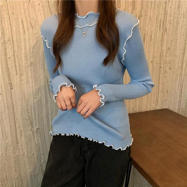 ハーフハイネックフリルニット 4141-画像13-韓国ファッション通販POPREA［ポップリア］