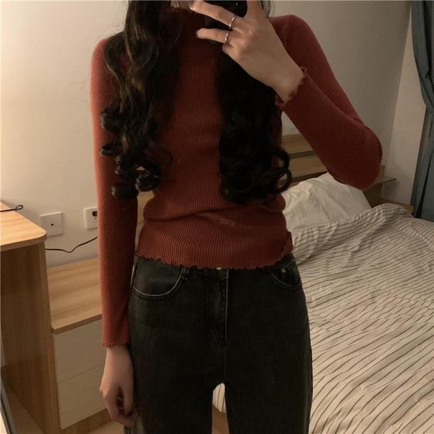 ハーフハイカラーメロウリブトップス 4259-画像13-韓国ファッション通販POPREA［ポップリア］