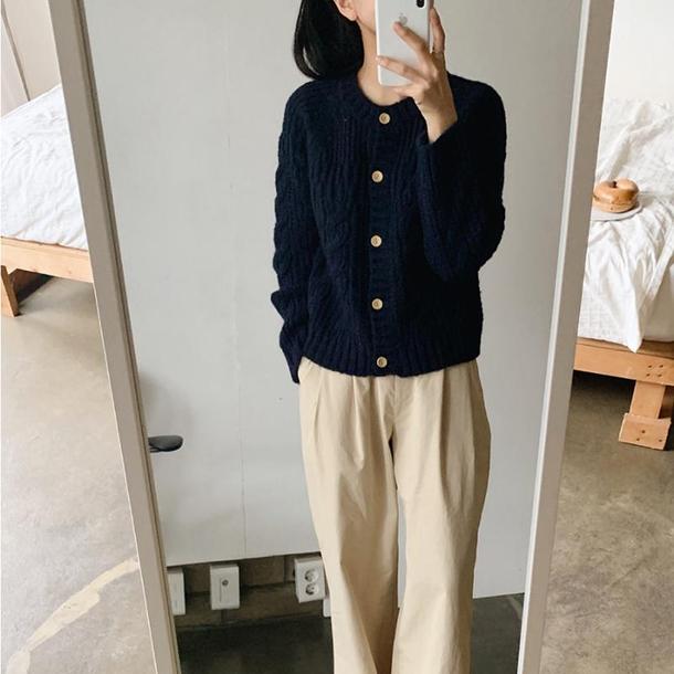 ラウンドネックウォームツイストカーディガン 4279-画像13-韓国ファッション通販POPREA［ポップリア］