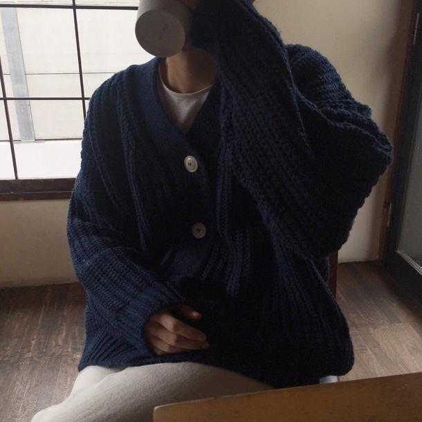 ルーズパフスリーブカーディガン 3946-画像14-韓国ファッション通販POPREA［ポップリア］