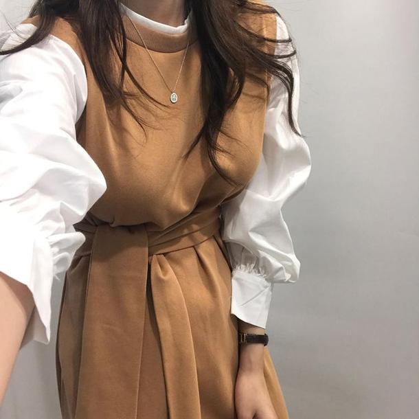 ウエストストラップレイヤード風ワンピ 3785-画像14-韓国ファッション通販POPREA［ポップリア］