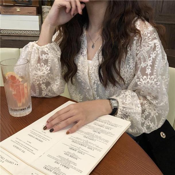 Vネックフワラーシアーシャツ 3451-画像14-韓国ファッション通販POPREA［ポップリア］