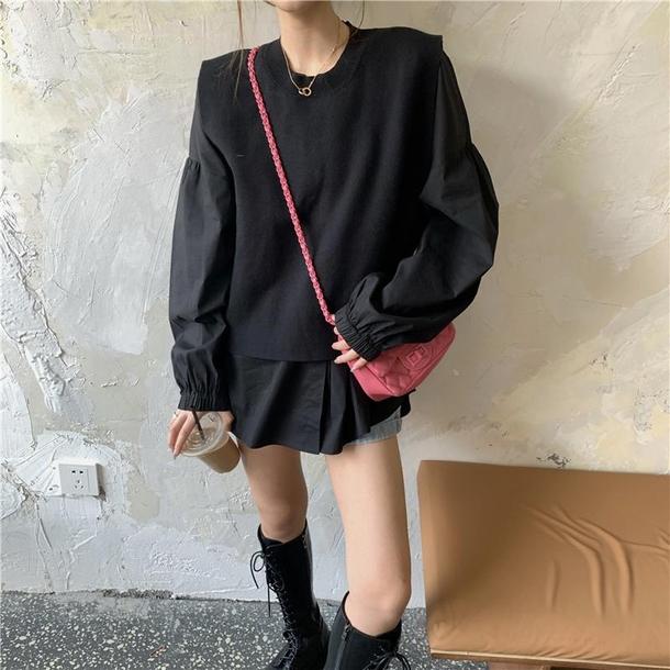 ニットベスト&袖コンシャスブラウス 4270-画像14-韓国ファッション通販POPREA［ポップリア］