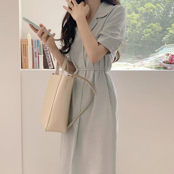 オープンカラーワンピース 4535-画像14-韓国ファッション通販POPREA［ポップリア］