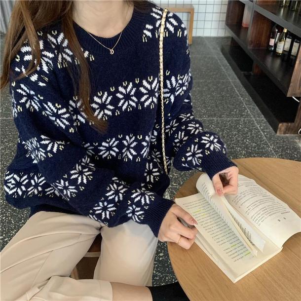 スノーフレークルーズニット 4208-画像14-韓国ファッション通販POPREA［ポップリア］