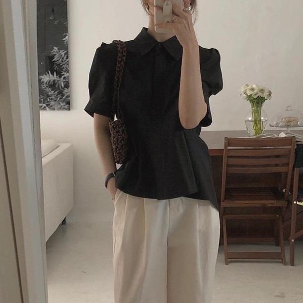 バックプリーツパフスリーブシャツ 4532-画像14-韓国ファッション通販POPREA［ポップリア］