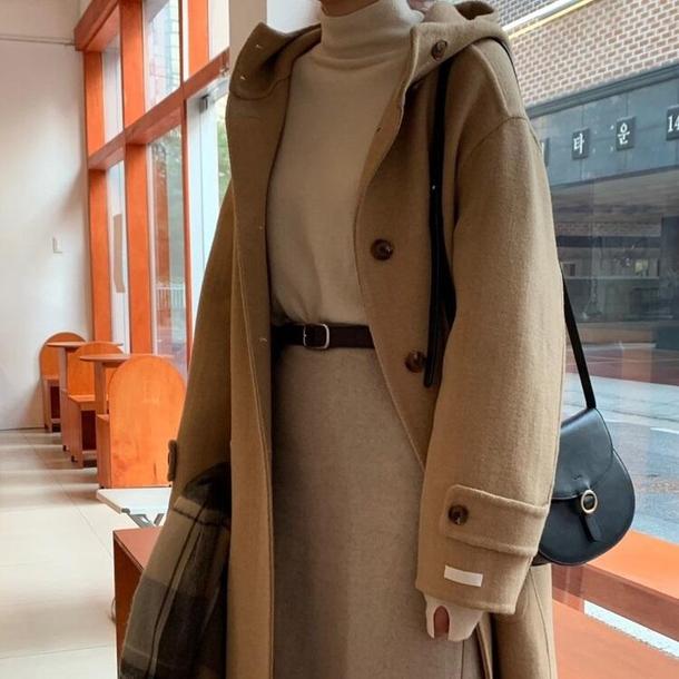 フーディウールロングコート 4068-画像14-韓国ファッション通販POPREA［ポップリア］