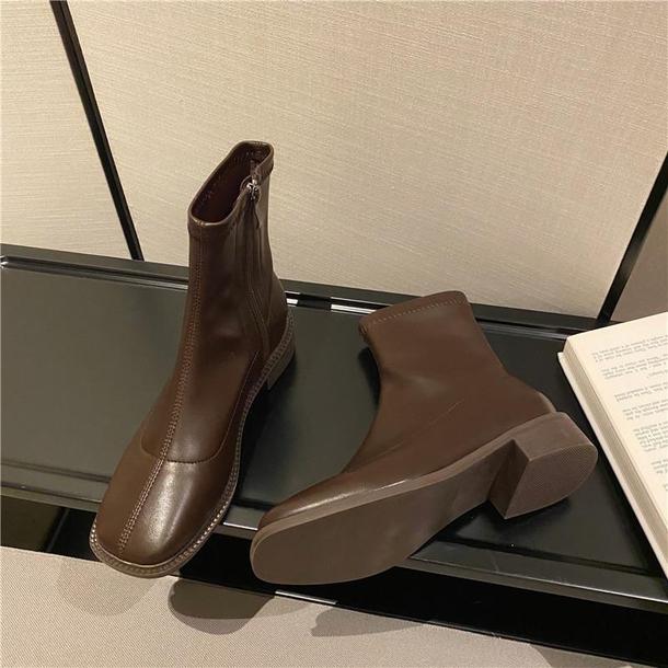 ソフトエコレザーショートブーツ 3859-画像14-韓国ファッション通販POPREA［ポップリア］