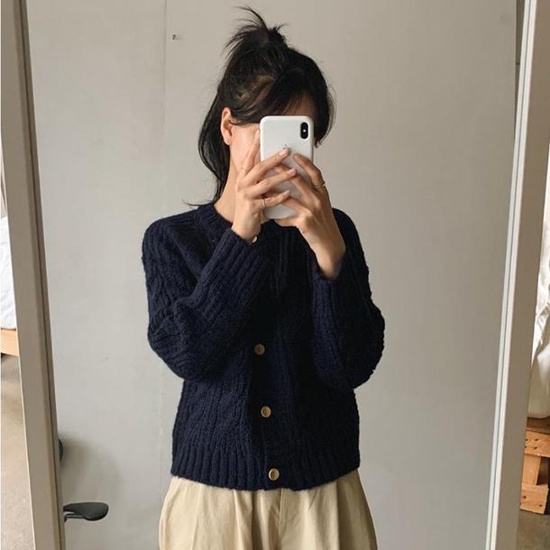 ラウンドネックウォームツイストカーディガン 4279-画像14-韓国ファッション通販POPREA［ポップリア］