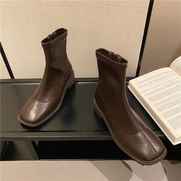 ソフトエコレザーショートブーツ 3859-画像15-韓国ファッション通販POPREA［ポップリア］