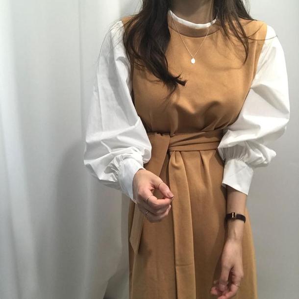 ウエストストラップレイヤード風ワンピ 3785-画像15-韓国ファッション通販POPREA［ポップリア］