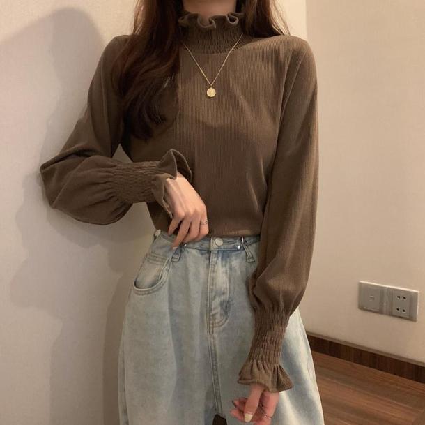 フリルフレアスリーブシャツ 4221-画像15-韓国ファッション通販POPREA［ポップリア］