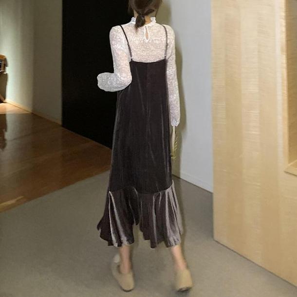 ベロアマーメイドキャミワンピ 4085-画像15-韓国ファッション通販POPREA［ポップリア］