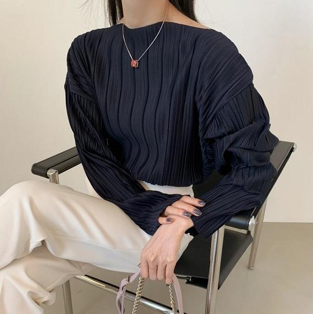 シックプリーツブラウス 4081-画像16-韓国ファッション通販POPREA［ポップリア］