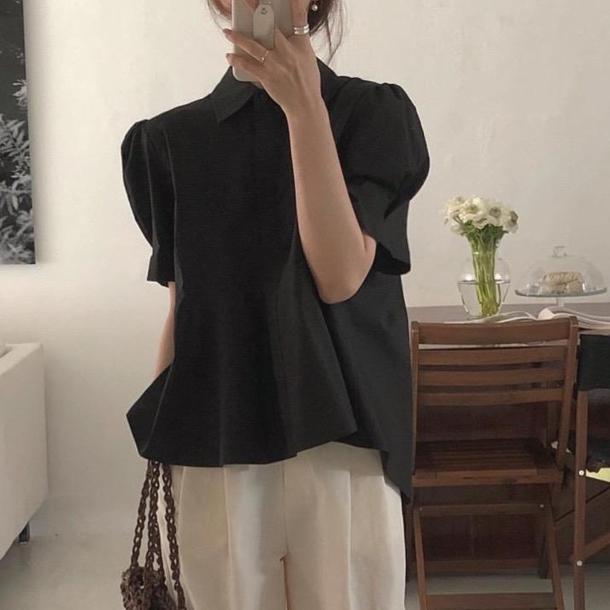 バックプリーツパフスリーブシャツ 4532-画像16-韓国ファッション通販POPREA［ポップリア］