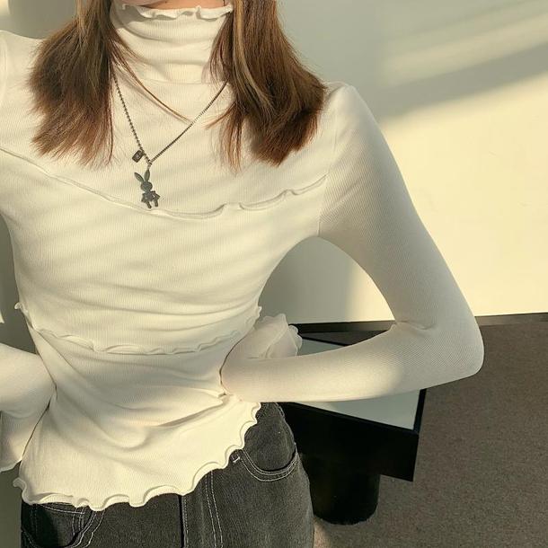 ウェーブフリルハイネックトップス 4404-画像16-韓国ファッション通販POPREA［ポップリア］