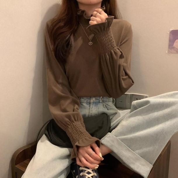 フリルフレアスリーブシャツ 4221-画像16-韓国ファッション通販POPREA［ポップリア］