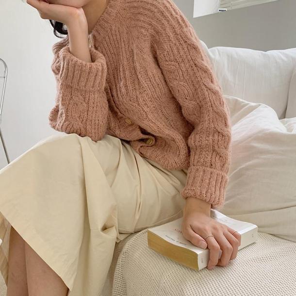 ラウンドネックウォームツイストカーディガン 4279-画像17-韓国ファッション通販POPREA［ポップリア］