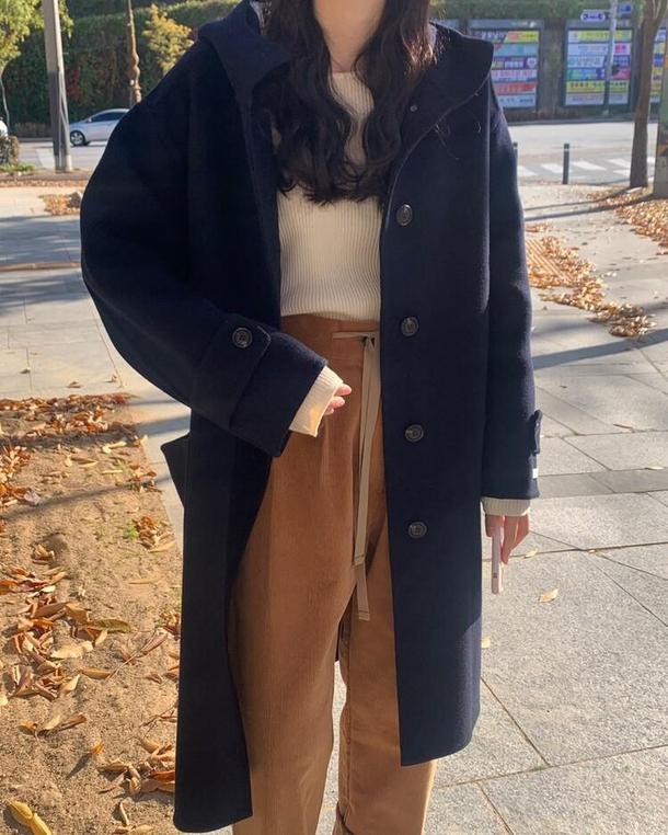 フーディウールロングコート 4068-画像17-韓国ファッション通販POPREA［ポップリア］