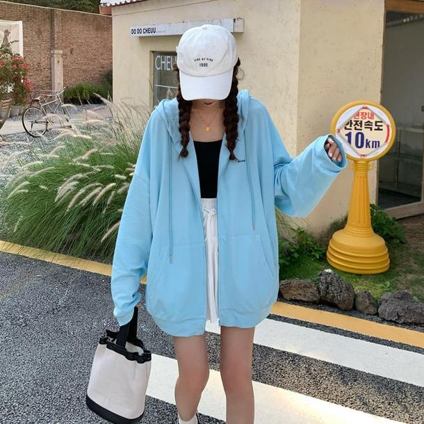 シンプルフルジップパーカー 4594-画像17-韓国ファッション通販POPREA［ポップリア］